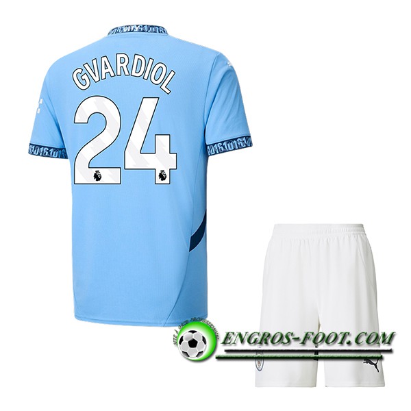 Maglie Calcio Manchester City (GVARDIOL #24) Bambino 2024/2025 Prima