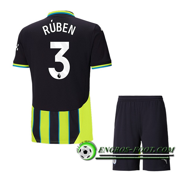 Maglie Calcio Manchester City (RÚBEN #3) Bambino 2024/2025 Seconda