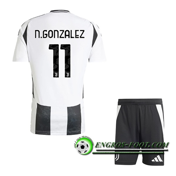 Maglie Calcio Juventus (N.GONZÁLEZ #11) Bambino 2024/2025 Prima