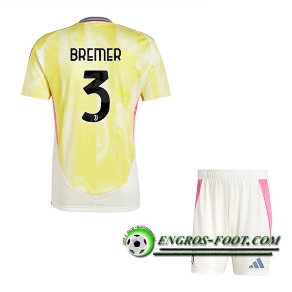 Maglie Calcio Juventus (BREMER #3) Bambino 2024/2025 Seconda