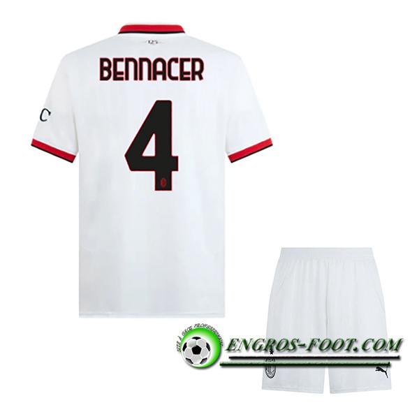 Maglie Calcio AC Milan (BENNACER #4) Bambino 2024/2025 Seconda