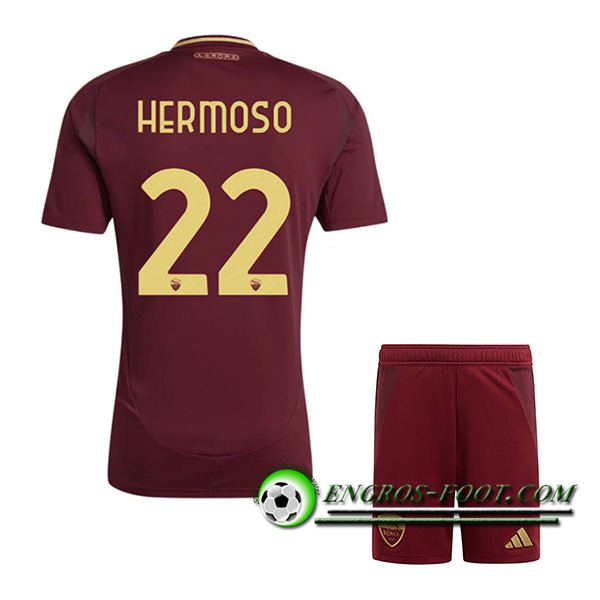 Maglie Calcio AS Roma (HERMOSO #22) Bambino 2024/2025 Prima