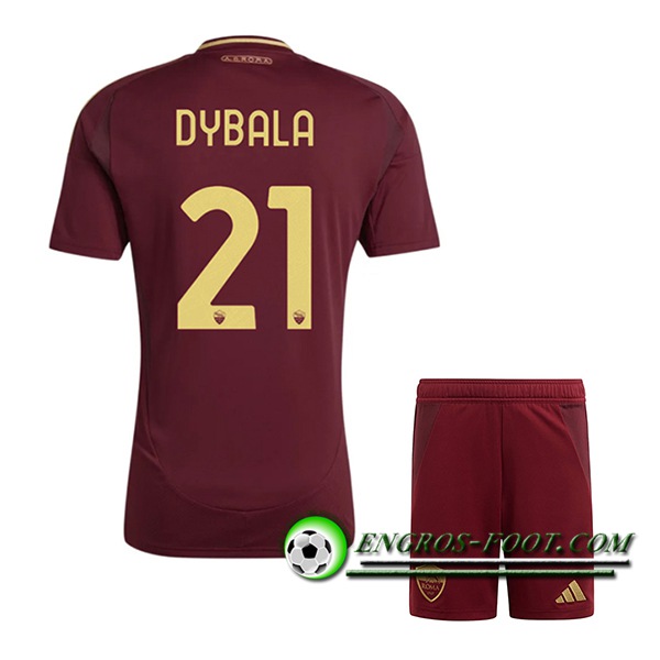 Maglie Calcio AS Roma (DYBALA #21) Bambino 2024/2025 Prima