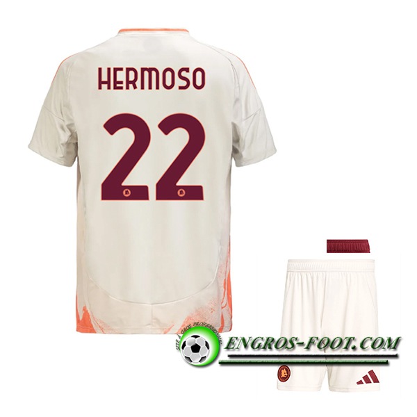 Maglie Calcio AS Roma (HERMOSO #22) Bambino 2024/2025 Seconda