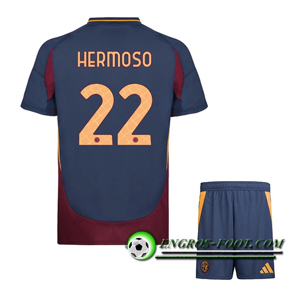 Maglie Calcio AS Roma (HERMOSO #22) Bambino 2024/2025 Terza