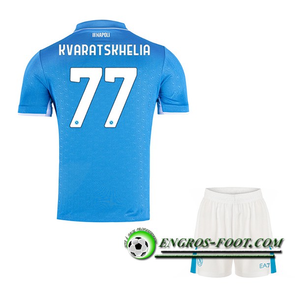 Maglie Calcio SSC Napoli (KVARATSKHELIA #77) Bambino 2024/2025 Prima