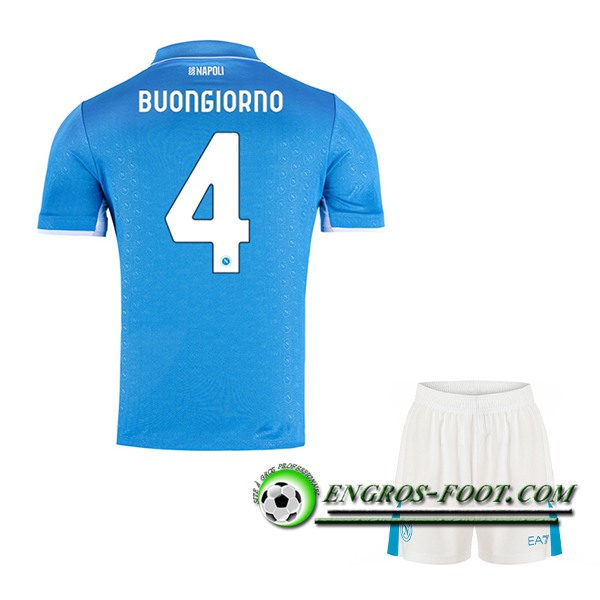 Maglie Calcio SSC Napoli (BUONGIORNO #4) Bambino 2024/2025 Prima