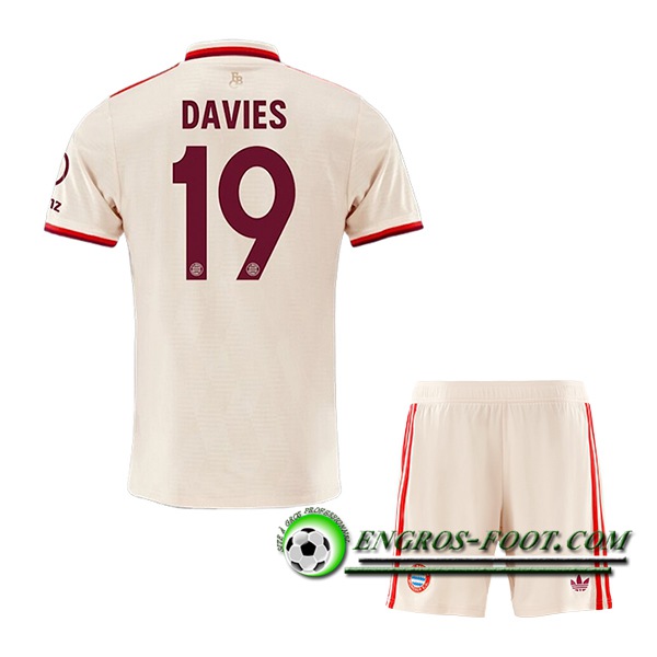 Maglie Calcio Bayern Monaco (DAVIES #19) Bambino 2024/2025 Champions League