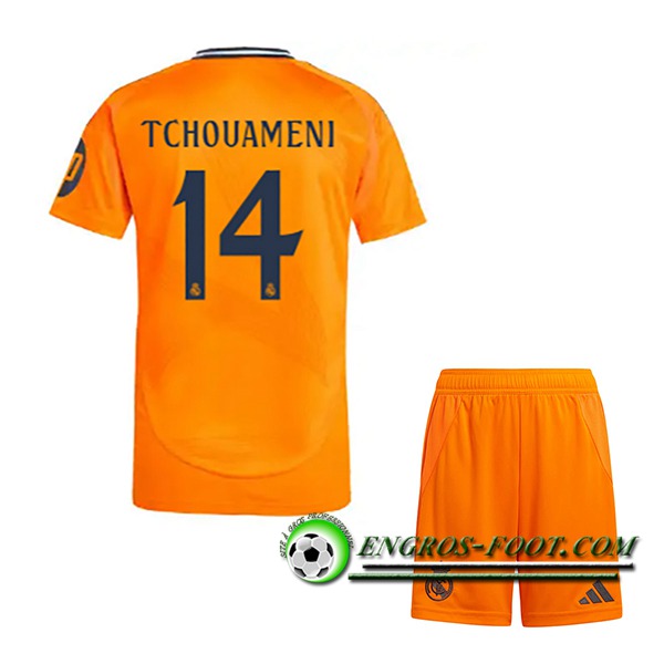 Maglie Calcio Real Madrid (TCHOUAMÉNI #14) Bambino 2024/2025 Seconda