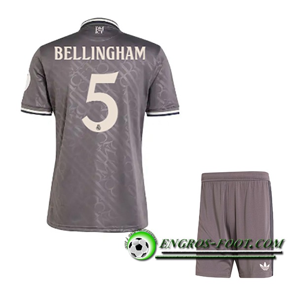 Maglie Calcio Real Madrid (BELLINGHAM #5) Bambino 2024/2025 Terza