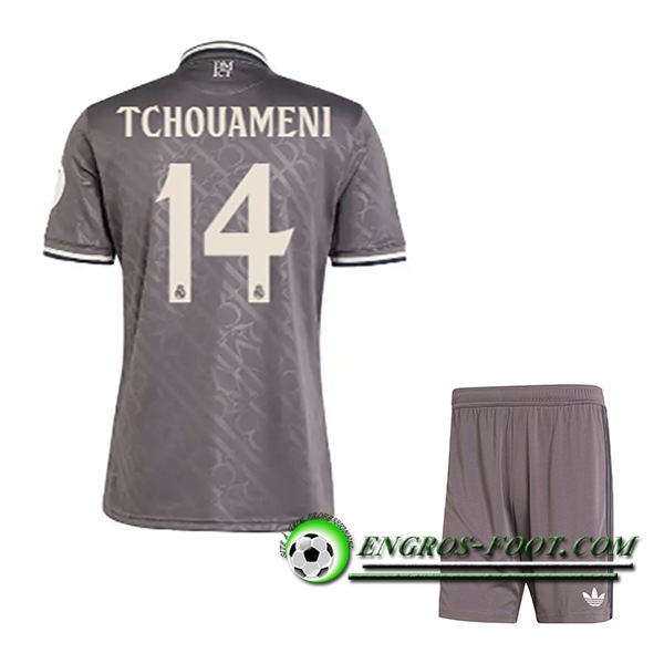 Maglie Calcio Real Madrid (TCHOUAMÉNI #14) Bambino 2024/2025 Terza