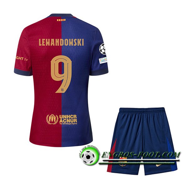 Maglie Calcio Barcelona (LEWANDOWSKI #9) Bambino 2024/2025 Prima