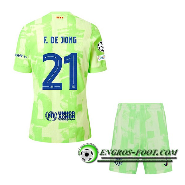 Maglie Calcio Barcelona (F. DE JONG #21) Bambino 2024/2025 Terza