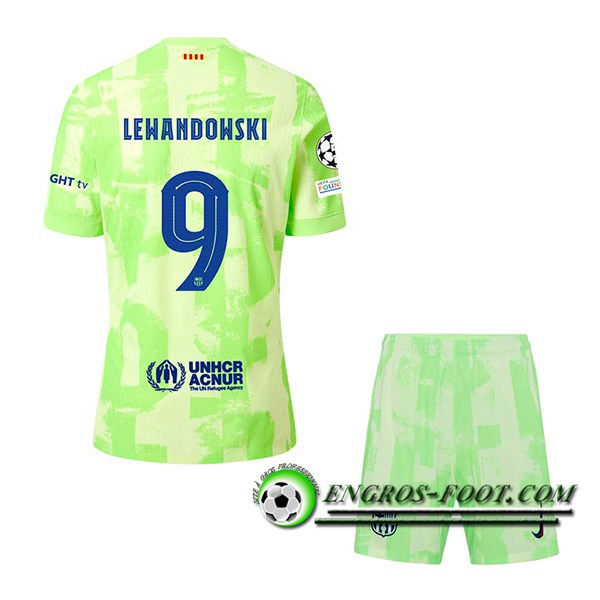 Maglie Calcio Barcelona (LEWANDOWSKI #9) Bambino 2024/2025 Terza