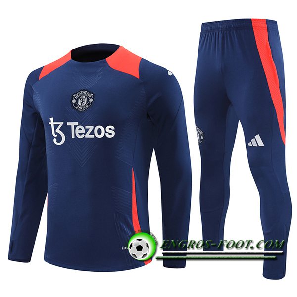 Insieme Tuta Calcio Manchester United Blu/Arancia 2024/2025 -04