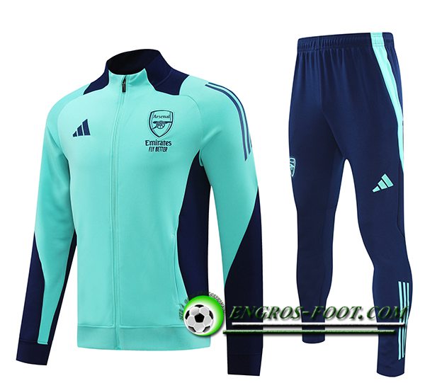 Insieme Giacca Con Cappuccio Tuta Arsenal Verde/Blu 2024/2025