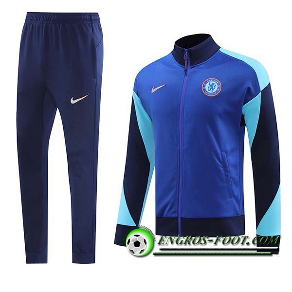 Insieme Giacca Con Cappuccio Tuta FC Chelsea Blu 2024/2025