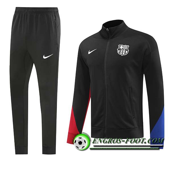 Insieme Giacca Con Cappuccio Tuta FC Barcellona Nero/Blu/Rosso 2024/2025