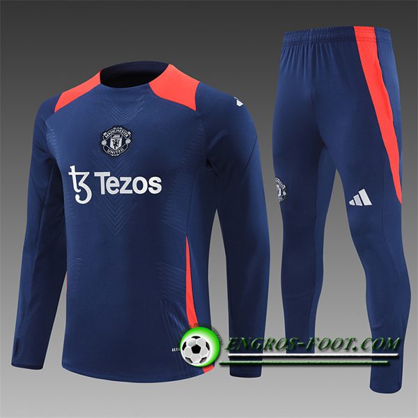 Insieme Tuta Calcio Manchester United Bambino Blu/Arancia 2024/2025 -04