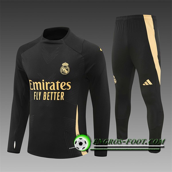 Insieme Tuta Calcio Real Madrid Bambino Nero/Giallo 2024/2025 -03