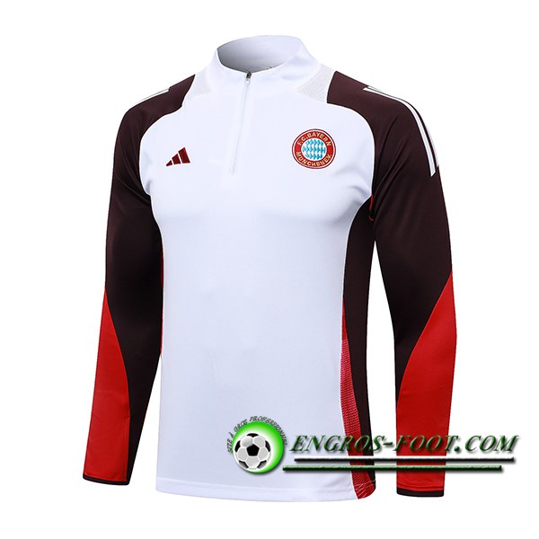 Felpa Allenamento Bayern Monaco Bianco/Rosso 2024/2025