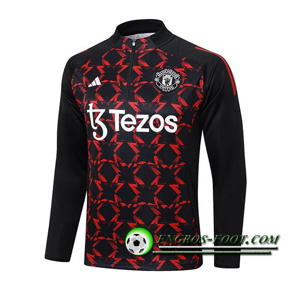 Felpa Allenamento Manchester United Nero/Rosso 2024/2025