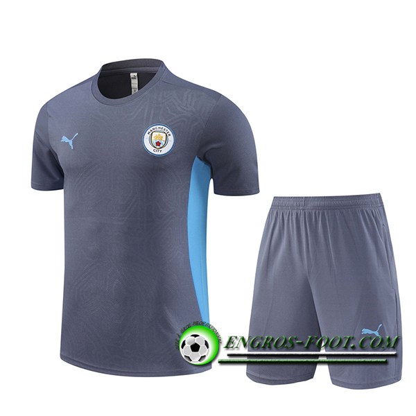 Kit Maglia Allenamento Manchester City Grigio/Blu 2024/2025