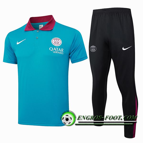 Ensemble Polo Foot PSG Bleu/Rouge 2024/2025