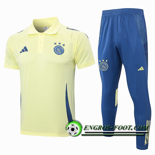 Ensemble Polo Foot Ajax Jaune/Bleu 2024/2025