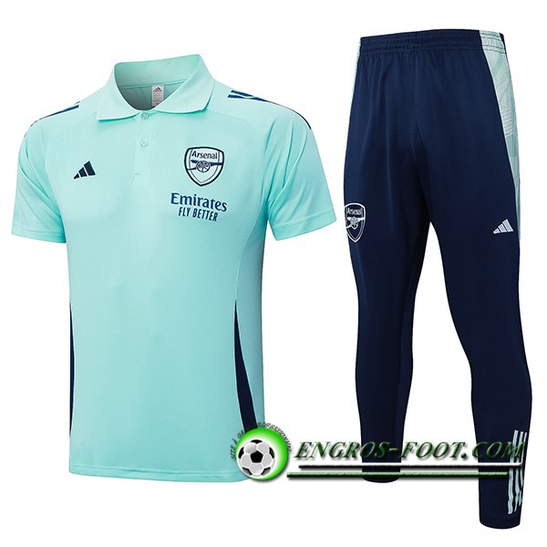 Ensemble Polo Foot Arsenal Vert/Bleu 2024/2025