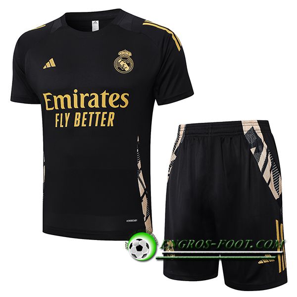 Ensemble Training T-Shirts Real Madrid Noir/Jaune 2024/2025 -02