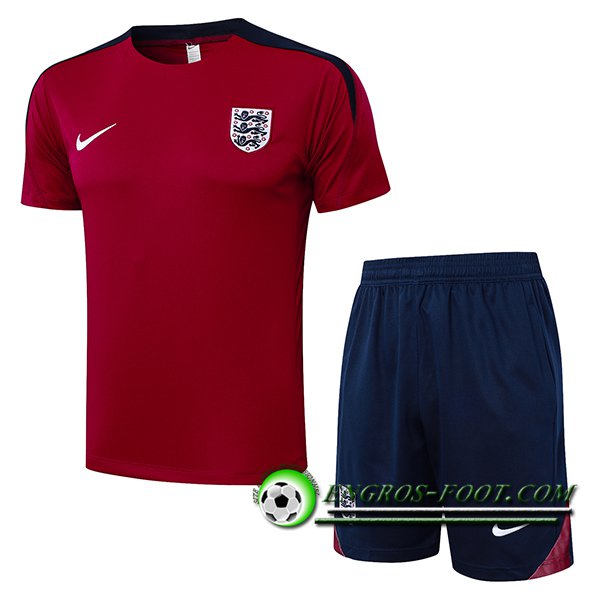 Ensemble Training T-Shirts Angleterre Rouge/Noir 2024/2025