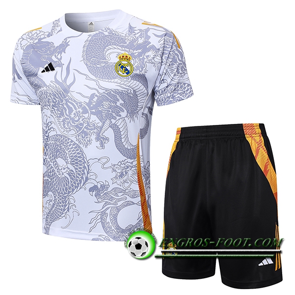 Ensemble Training T-Shirts Real Madrid Blanc/Gris 2024/2025 -02