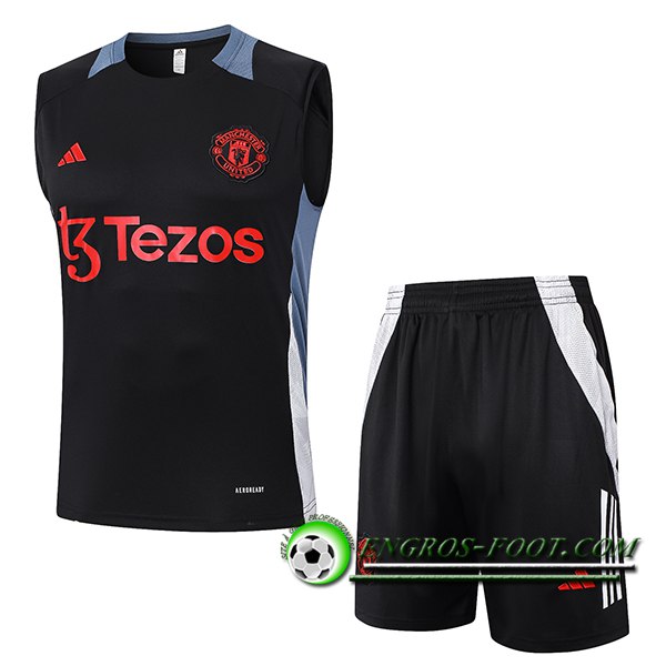 Ensemble Training Debardeur Manchester United Noir 2024/2025