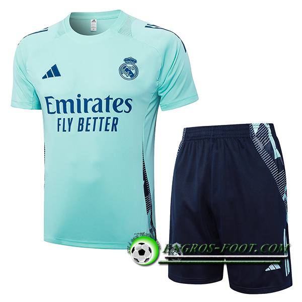 Ensemble Training T-Shirts Real Madrid Vert/Bleu 2024/2025