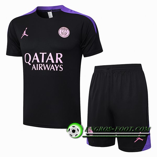 Ensemble Training T-Shirts PSG Noir/Pourpre 2024/2025