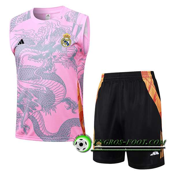 Ensemble Training Debardeur Real Madrid Rose/Gris 2024/2025