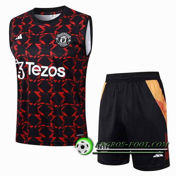 Ensemble Training Debardeur Manchester United Noir/Rouge 2024/2025