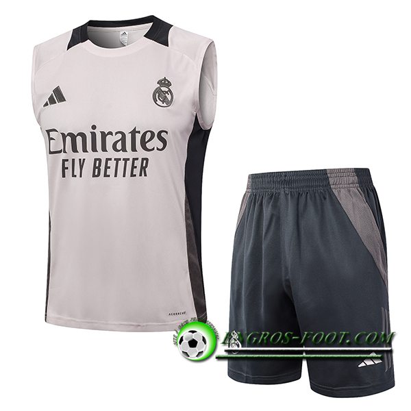 Ensemble Training Debardeur Real Madrid Rose/Gris 2024/2025 -02