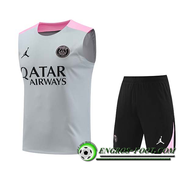 Ensemble Training Debardeur PSG Gris/Rose 2024/2025