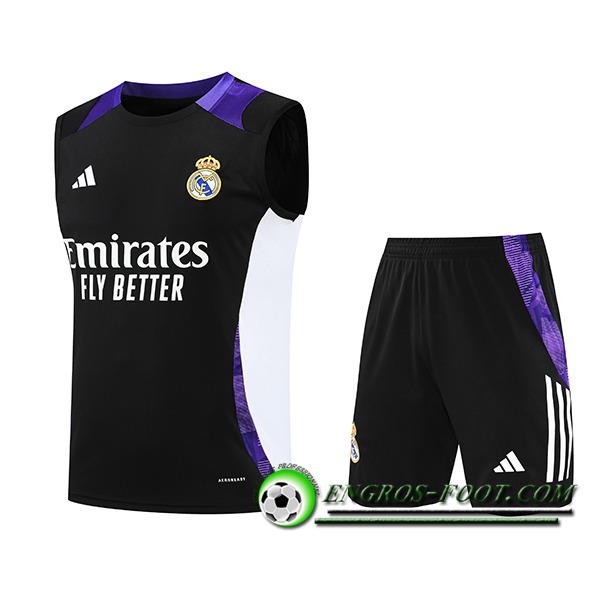 Ensemble Training Debardeur Real Madrid Noir/Pourpre/Blanc 2024/2025