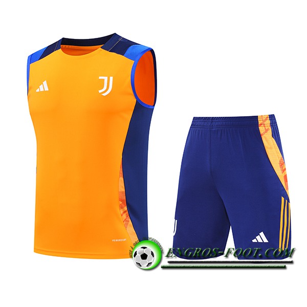 Ensemble Training Debardeur Juventus Orange/Bleu 2024/2025