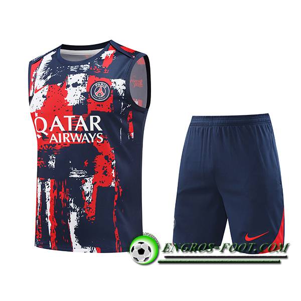 Ensemble Training Debardeur PSG Bleu/Rouge 2024/2025