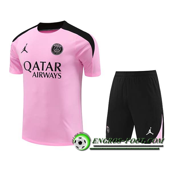 Ensemble Training T-Shirts PSG Rose/Noir 2024/2025