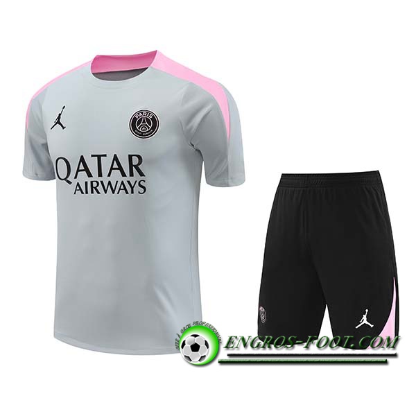 Ensemble Training T-Shirts PSG Gris/Rose 2024/2025