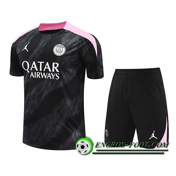 Ensemble Training T-Shirts PSG Noir/Rose 2024/2025