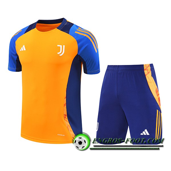 Ensemble Training T-Shirts Juventus Orange/Bleu 2024/2025 -03