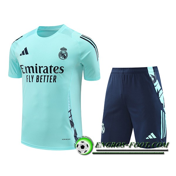 Ensemble Training T-Shirts Real Madrid Vert/Bleu 2024/2025