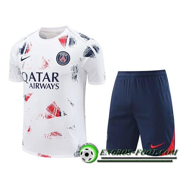 Ensemble Training T-Shirts PSG Blanc/Bleu/Rouge 2024/2025