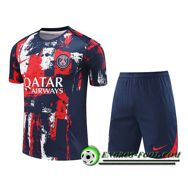 Ensemble Training T-Shirts PSG Bleu/Rouge 2024/2025